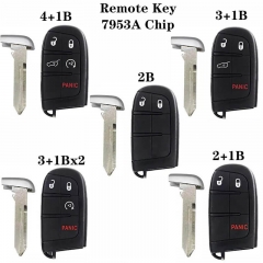 2/2+1/3+1/4+1Button Remote Key ASK433MHz 7953 Chip Smart Card For Chrysle*r Jeep Grand Cherokee