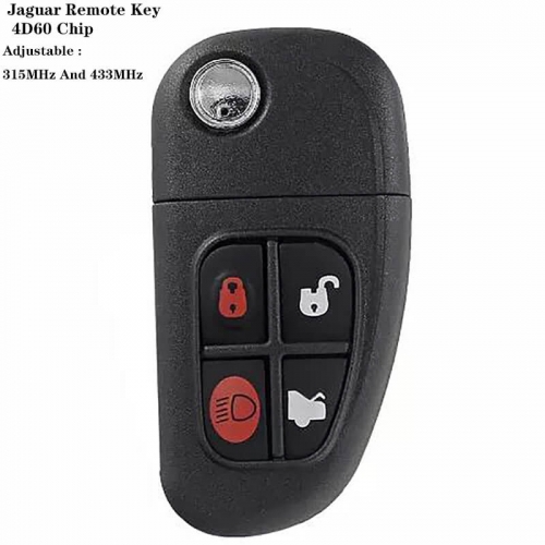 For Jagua*r 4Button Remote Key 4D60 Chip TBE1 (Adjustable 315MHz And 433MHz) 