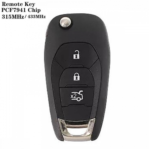 3Button Folding Remote Key 315MHz/433MHz PCF7941 Chip For Chevrole*t