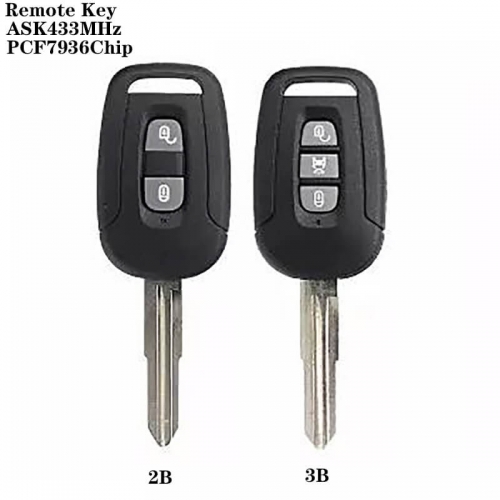 2/3Button Remote Key ASK433MHz PCF7936 Chip For Chevrole*t Copaci 