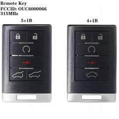 4+1/5+1Buttons 315MHz Remote Key FCCID:OUC6000066 For Cadilla*c