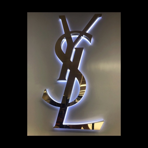 Backlit acrylic letters with metal facing