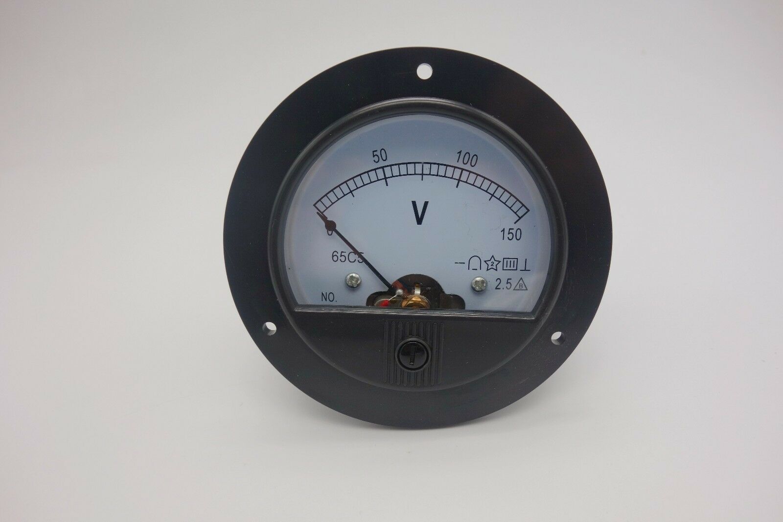 1PC DC 0-150V Round Analog Voltmeter Voltage Panel Meter Dia.90mm Plastic