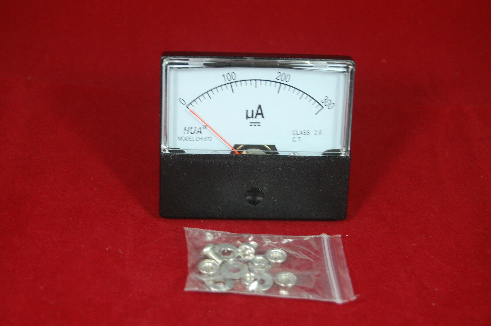 1PC DC 0-300uA  Analog Ammeter Panel AMP Current Meter 60*70MM directly Connect
