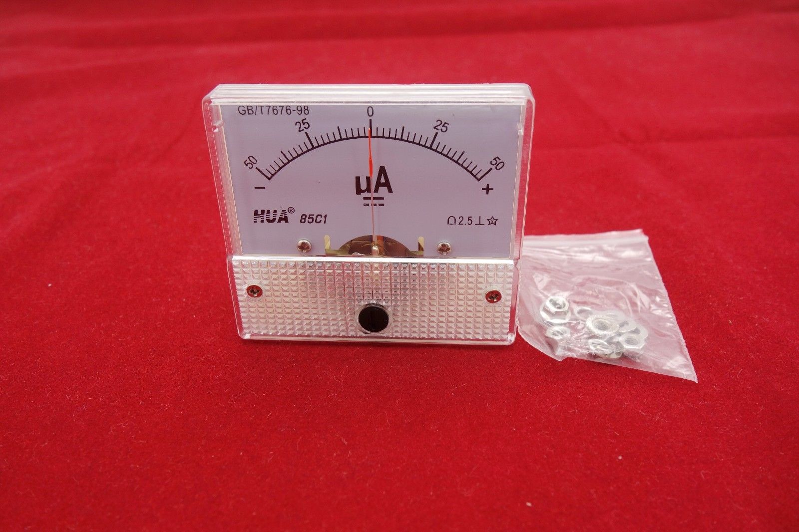 DC Minus Zero Plus -50uA-+50uA Analog 85C1 Analogue Ammeter AMP Panel meter