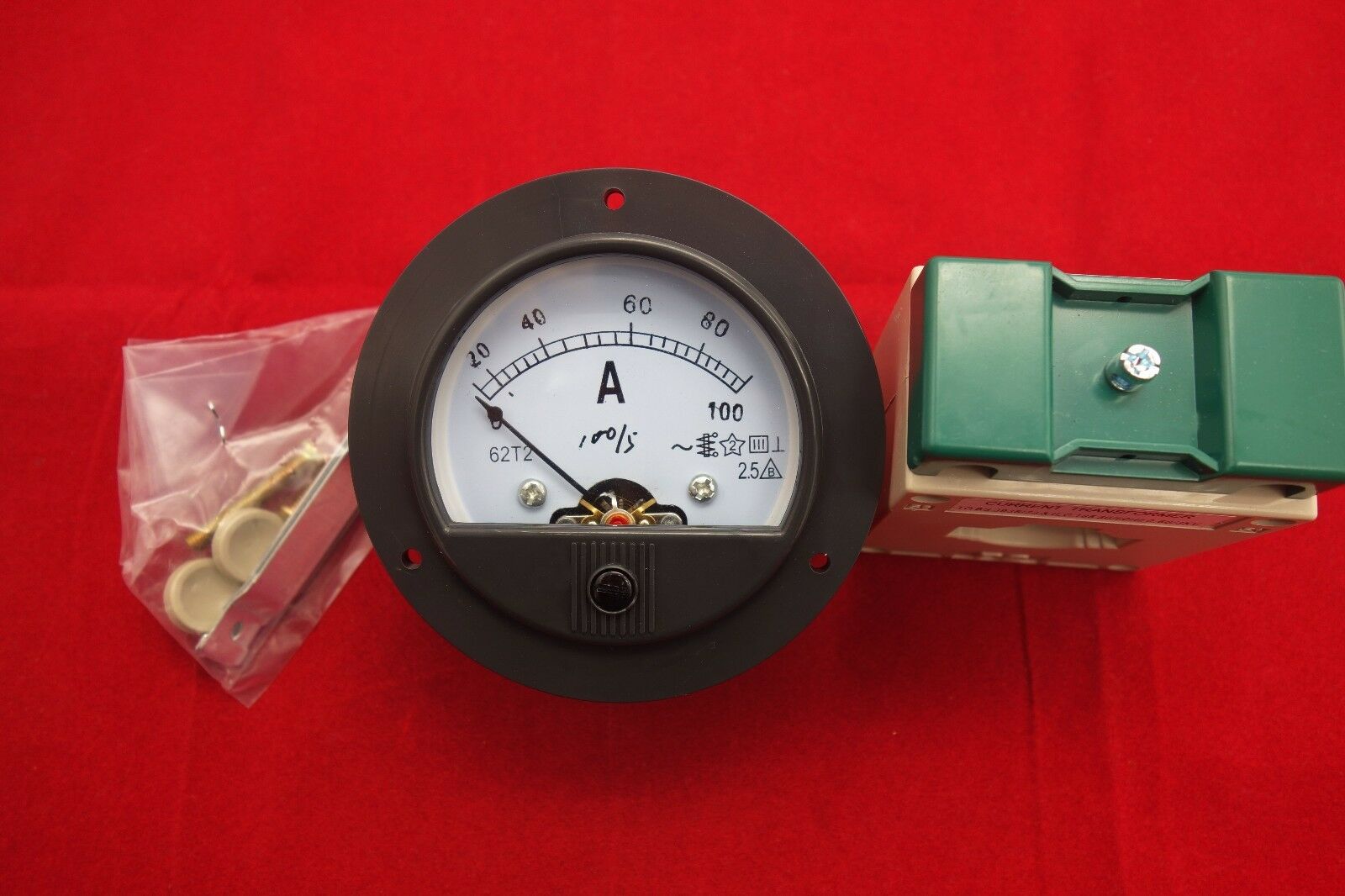 AC 0-100A ROUND Analog Ammeter Panel Current Meter Dia.90mm with Transformer