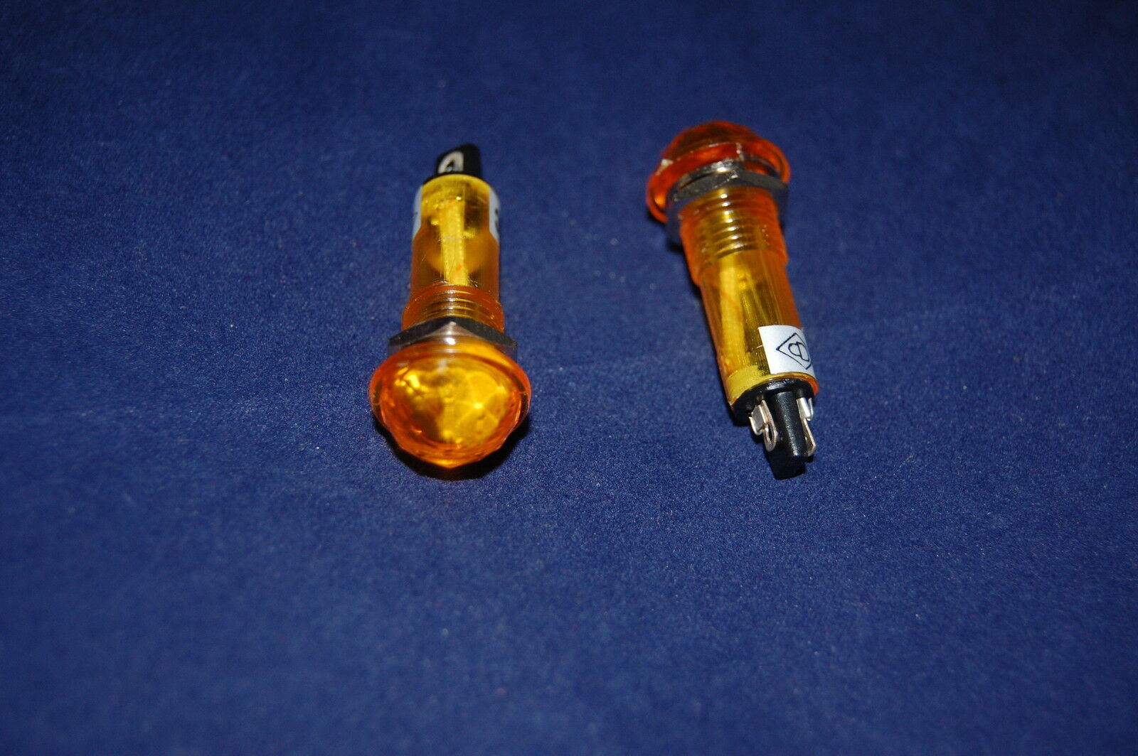 5 Pcs 12V AC/DC 10mm Yellow Mini Plug in LED Pilot Lights Fresnal Dome Cap