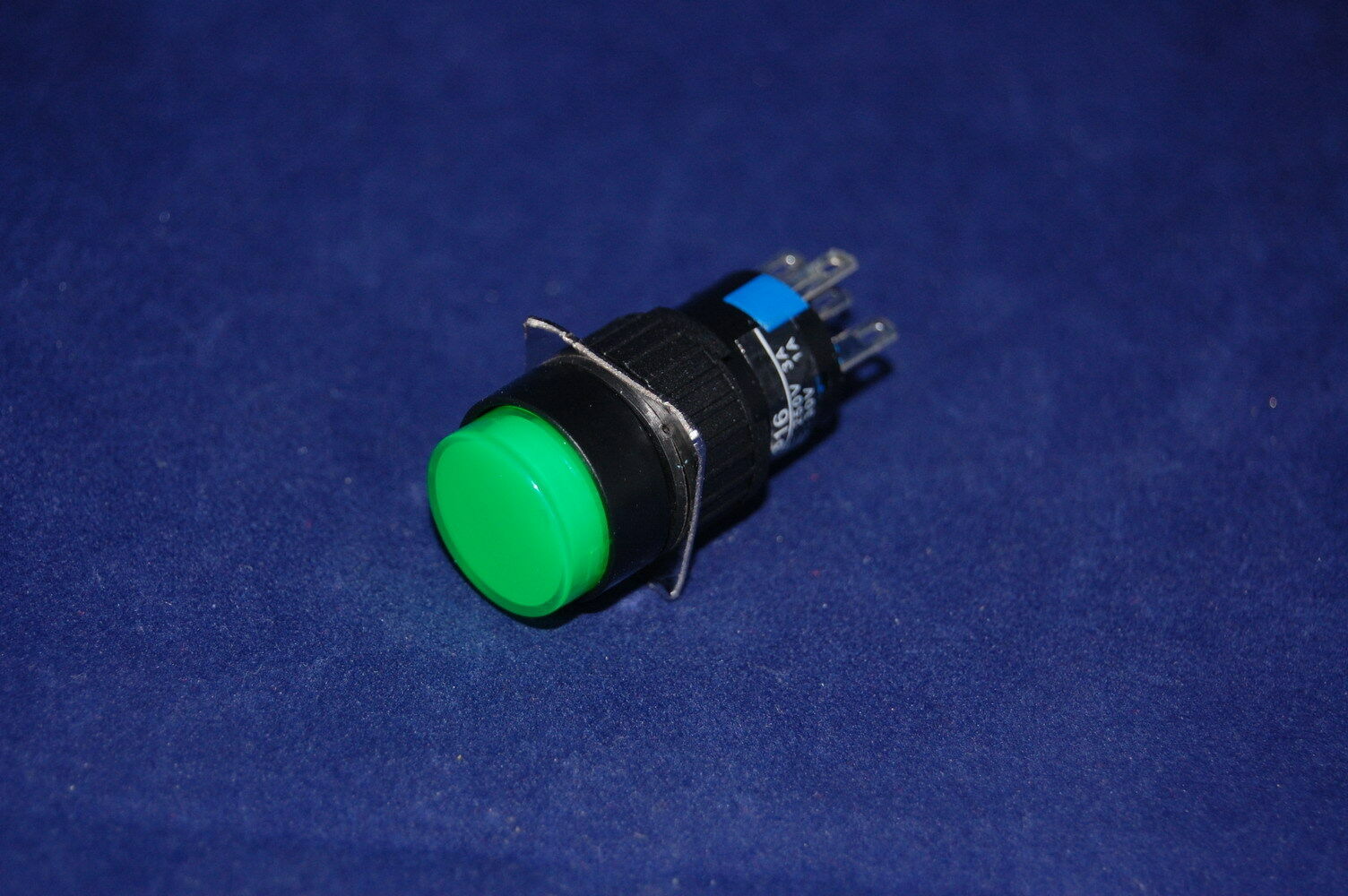 5PCS 16MM GREEN ROUND Momentary PUSH BUTTON LED ILLUMINATED 24V DC 5 PINS