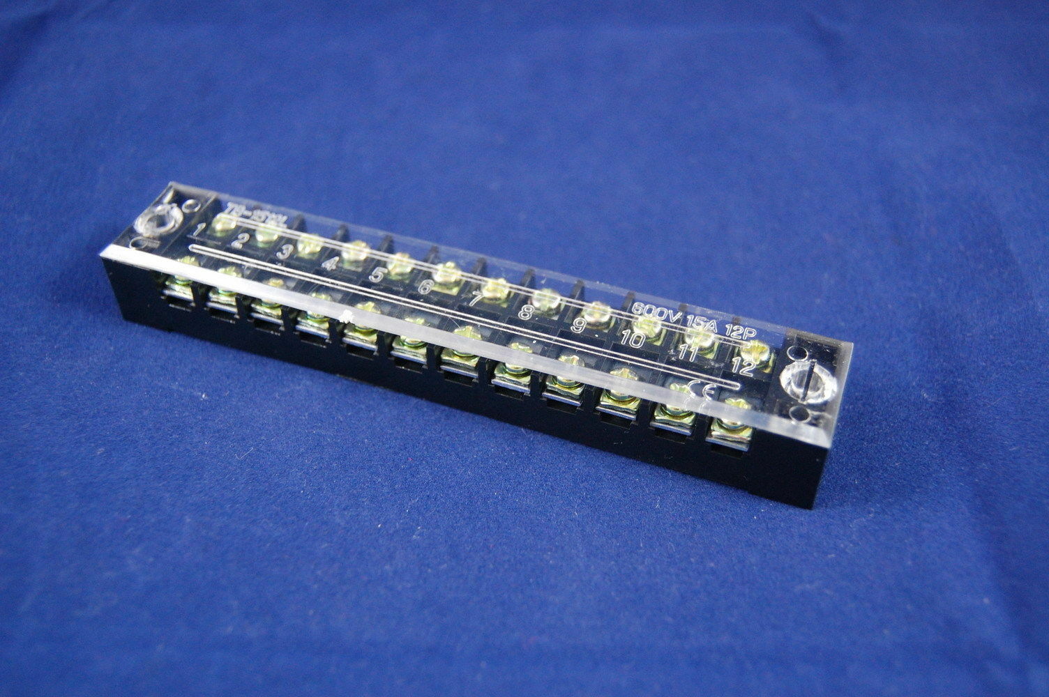 Lot of 100pcs 12 Position 15A 600V Barrier Dual Row Terminal Block/Strip w/Cover