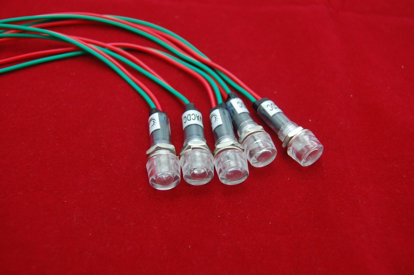 5Pcs 120V AC 10mm White Mini LED Pilot Lights CYLINDRICAL Cap with wire
