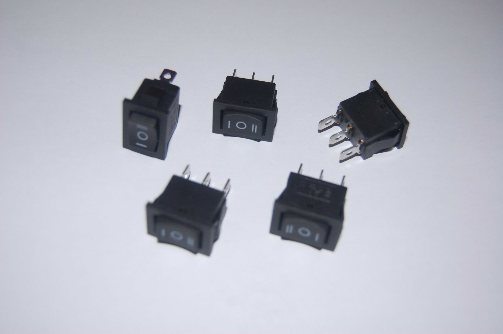 10Pcs Mini Rectangle 3 Position ON-OFF-ON Boat Rocker Switch 3 Pin 250V AC 6A