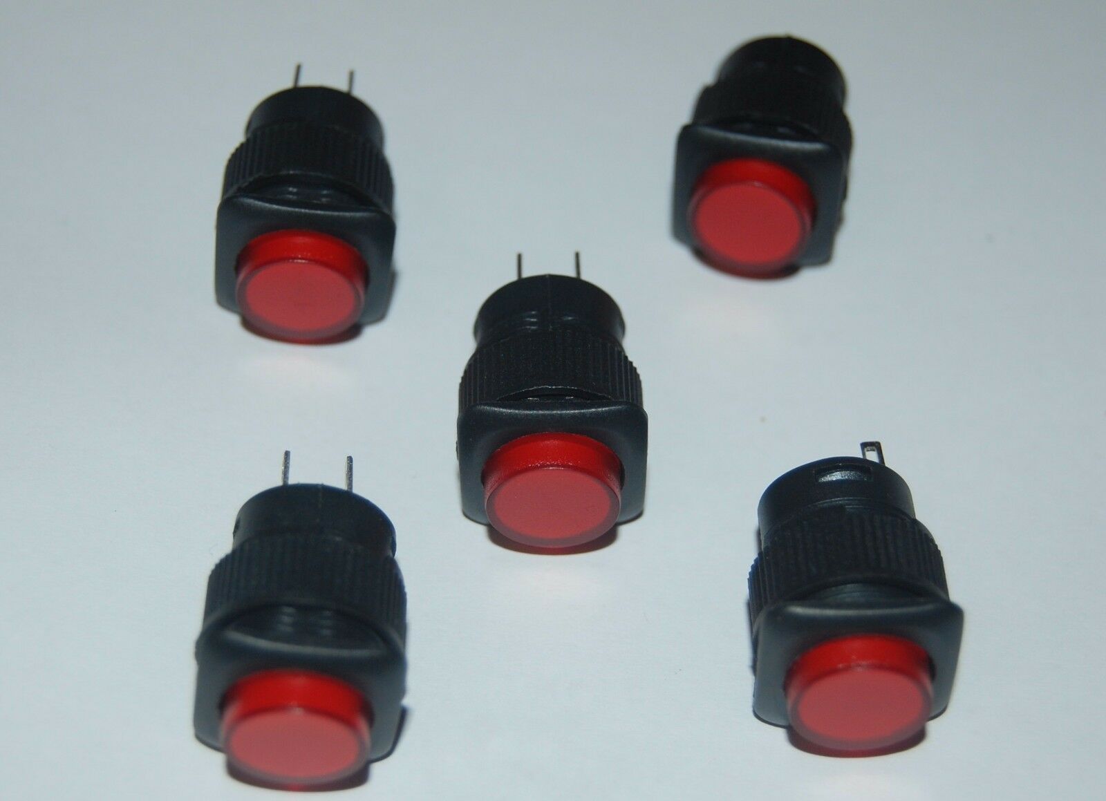 5PCS 16MM RED Maintained Plastic PUSH BUTTON 3V Neon ILLUMINATED 4 PINS