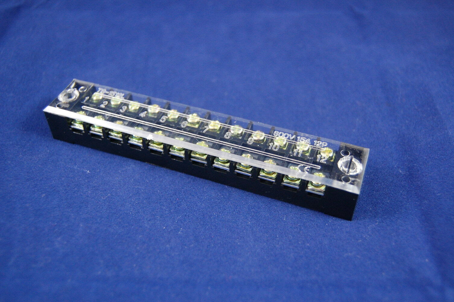 Lot of 5pcs 12 Position 15A 600V Barrier Dual Row Terminal Block/Strip w/Cover