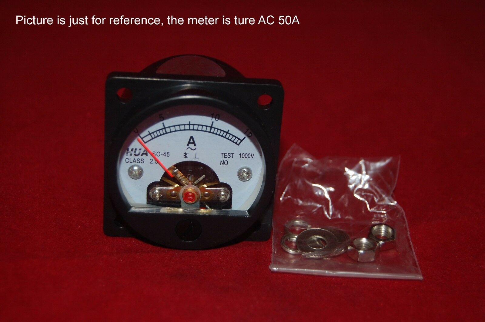 AC 0-50A Analog Ammeter Panel AMP Current Meter SO45 directly Connect