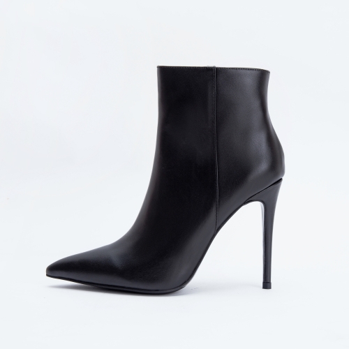 Olivia Black Cow Leather Ankle Boots