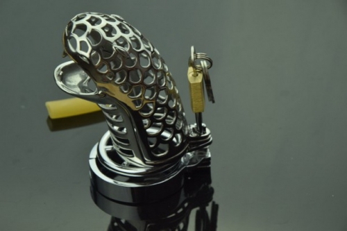 MOG Snake-shaped metal penis lock with anti-off ring