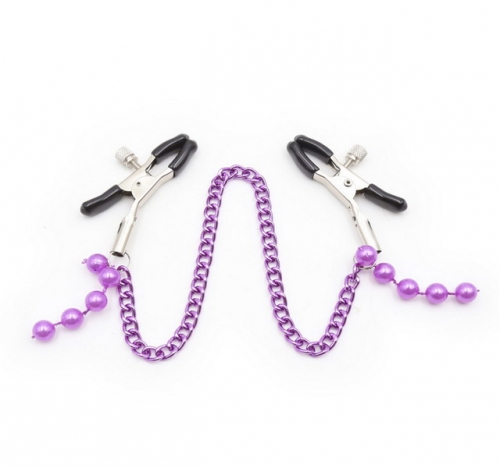 MOG Purple Beads Chain milk clip