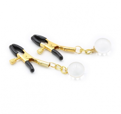 MOG Transparent glass beads nipple clip