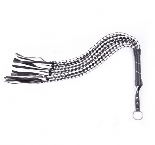 MOG Leather tassel small whip with iron ring handle