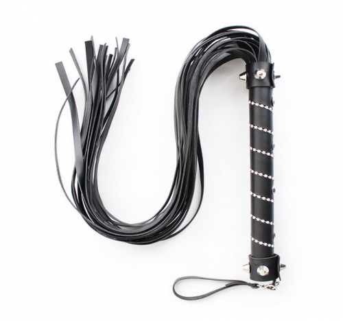 MOG Black handle with diamond chain spiked whip