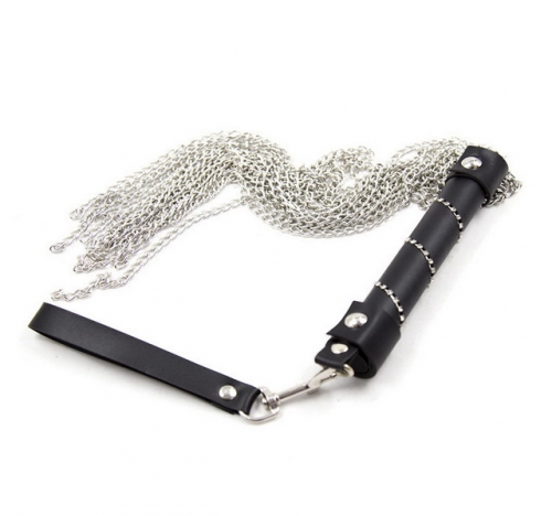 MOG Leather chain whip diamond handle whips