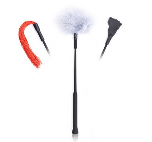 MOG Leather whip feather silicone whip foot detachable set
