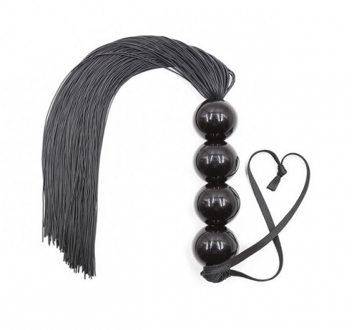 MOG Black five beads rubber whip