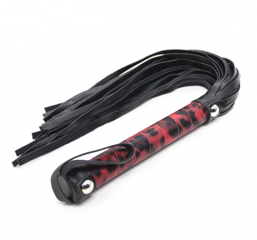 MOG Red leopard leather leather whip