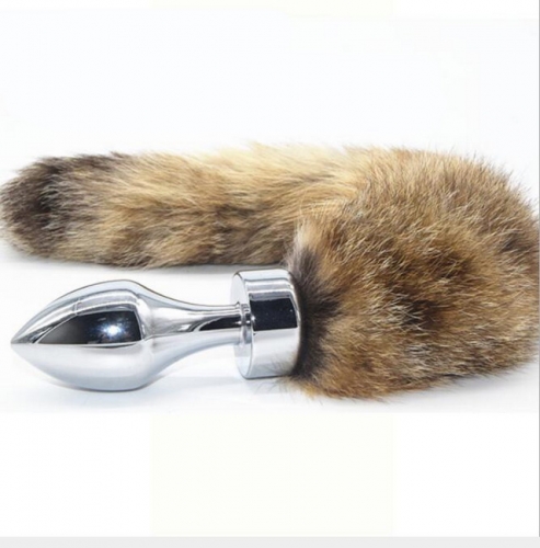 MOG Bullet fox tail silver anal plug
