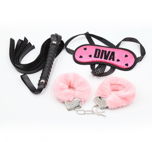 MOG BDSM bondage set Pink three-piece eye mask whip handcuffs erotic toy for adult