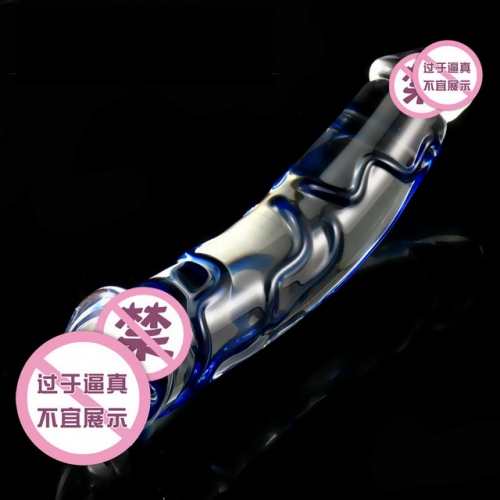 MOG Oversized double-headed dragon crystal glass penis