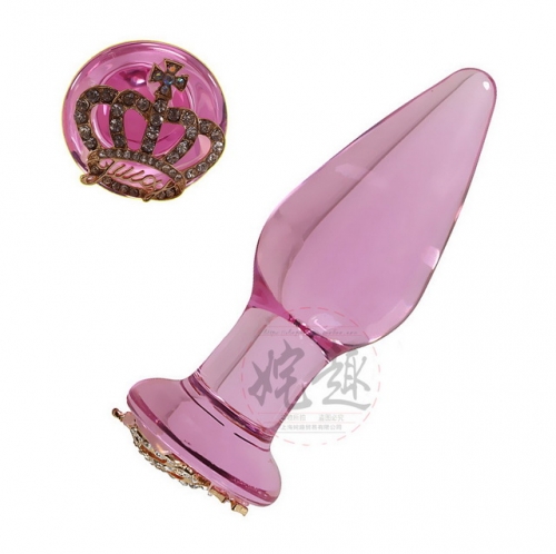 MOG Crystal glass atrium anal massage stick