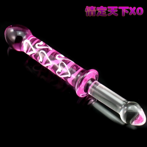 MOG Crystal glass pull pearl massage stick