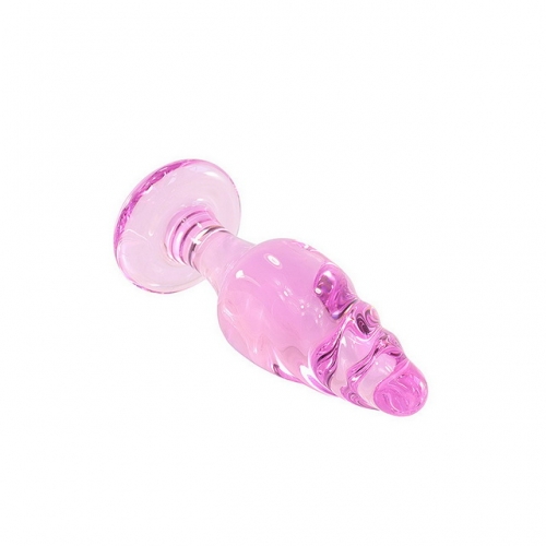 MOG Pink crystal glass G-point anal plug