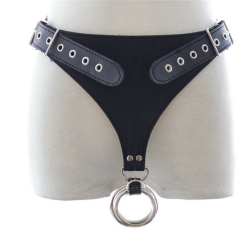 MOG 3 Iron ring sexy leather chastity pants