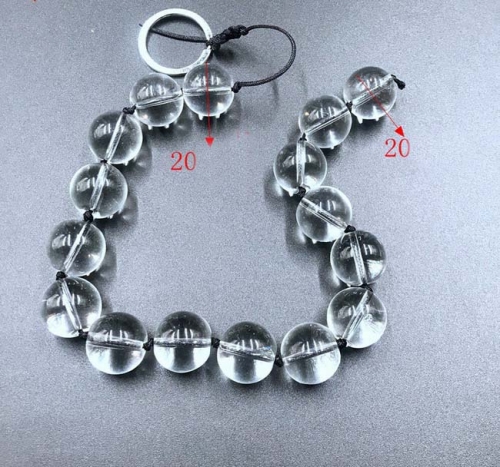 MOG Chrysanthemum crystal glass beads anal plug for women-16x20/30mm and 20/30x16mm