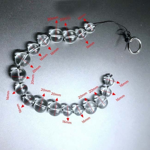 MOG Chrysanthemum crystal glass beads anal plug for women-double16/20mm