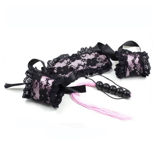 MOG Adult Products Flirt Lace Set Hot Sale Bondage Handcuffs Mask Whip Bondage Sexy Toys for Adults