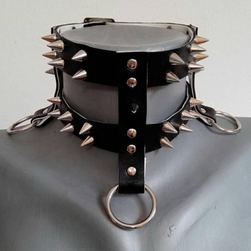 MOG Flirt sex bondage kit Studded leather strap collar Fetish Harness