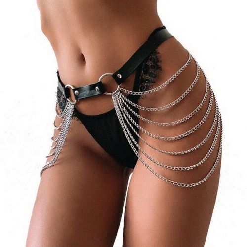 MOG Belt Bondage Harness Women's leather chain belt Harness Underwear Set