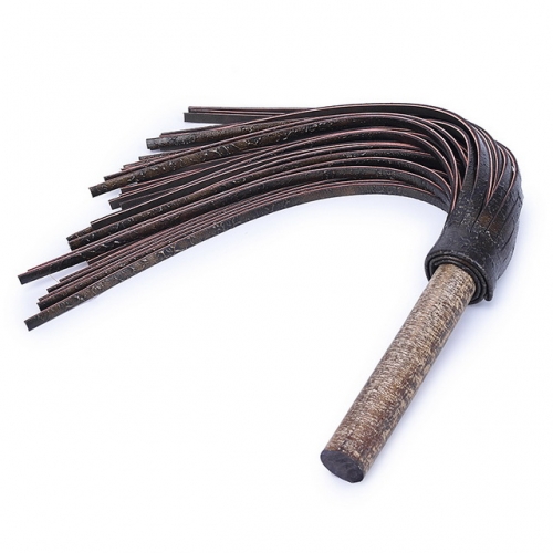 MOG Adult supplies fun leather whip antique round wood handle first layer cowhide loose whip