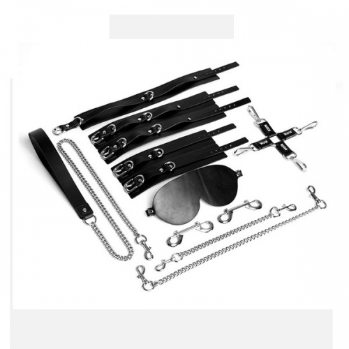 MOG Sexy toys six-piece cowhide collar leather bdsm for men and women with alternative toys bondage mask handcuffs neck collar training set adult erot