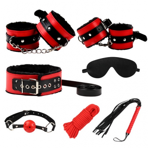 MOG SM erotic adult products Seven-piece female plush webbing set BDSM alternative bundled bondage sex toys