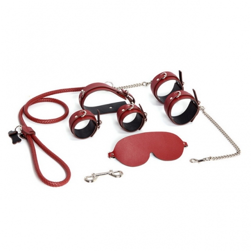 MOG Adult Toys Men's Women's Bundle Bondage Leather 6-piece Set Appeal Bundled Set SM Alternative Appeal