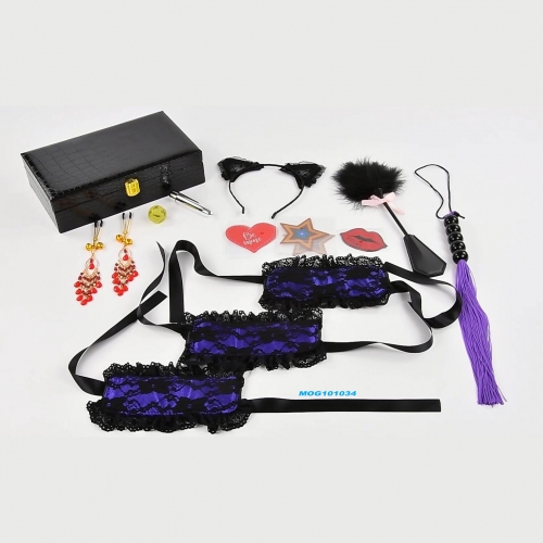 MOG BDSM Combination bondage set with lace eye mask handcuffs dice nipple clip SM Adult Female fetish Bondage Kit for Sex Toys