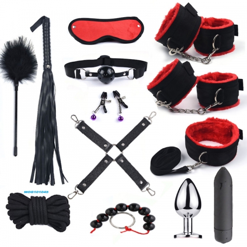 MOG Adult sex assistant master slave training 13 pieces set Female Bondage Accessories Handcuffs Kit for BDSM Bed Tools Toys Suit