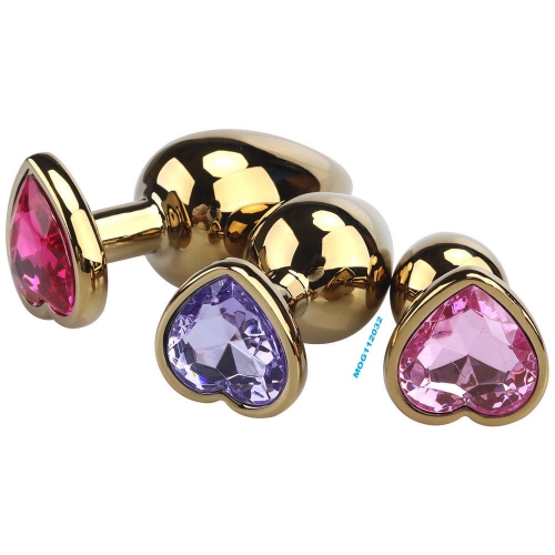 MOG Gold Heart base optional jewelry anal plug