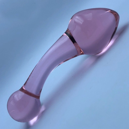 MOG Pink crystal glass G-point anal plug