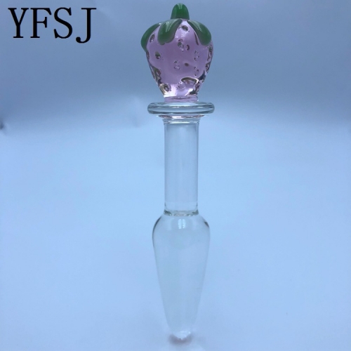 MOG Strawberry G point back court crystal glass anal plug