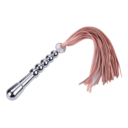 MOG Metal handle leather whip